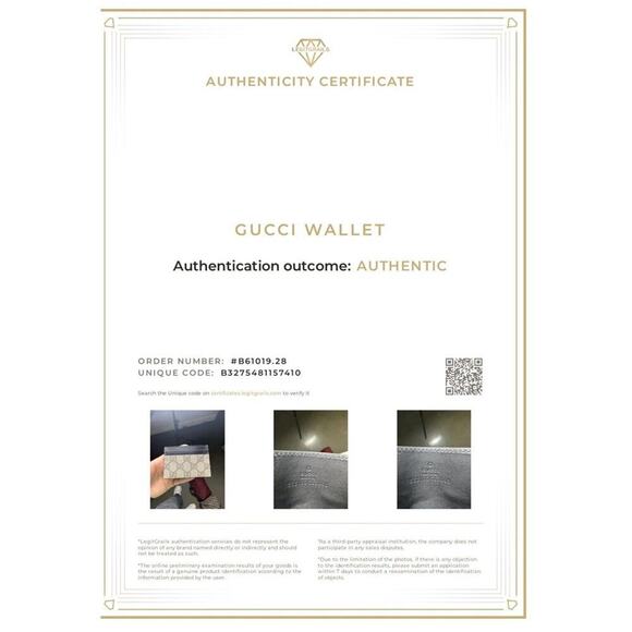 New Gucci Beige & Black Card Holder Wallet With COA - Picture 7 of 7